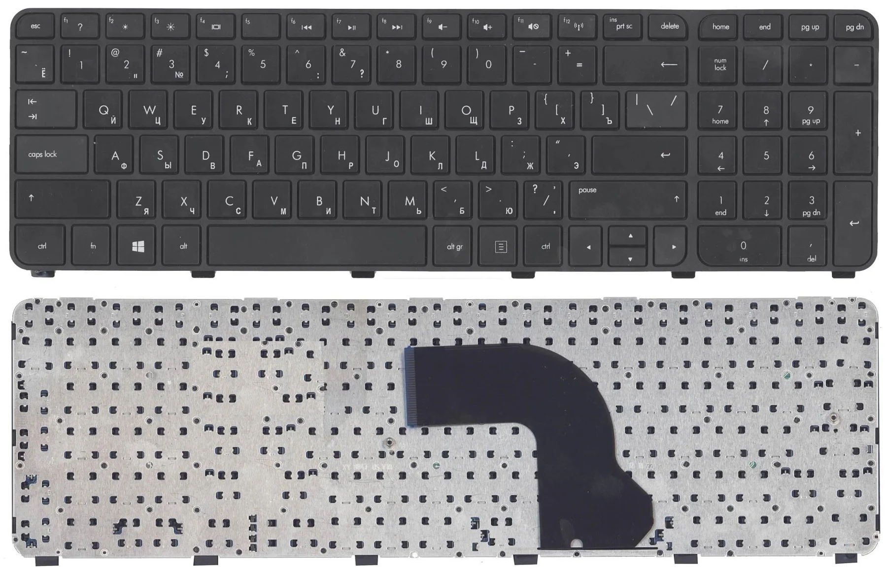 Keyboard for laptop HP Pavilion dv7-7000 black with frame | Replacement Keyboards