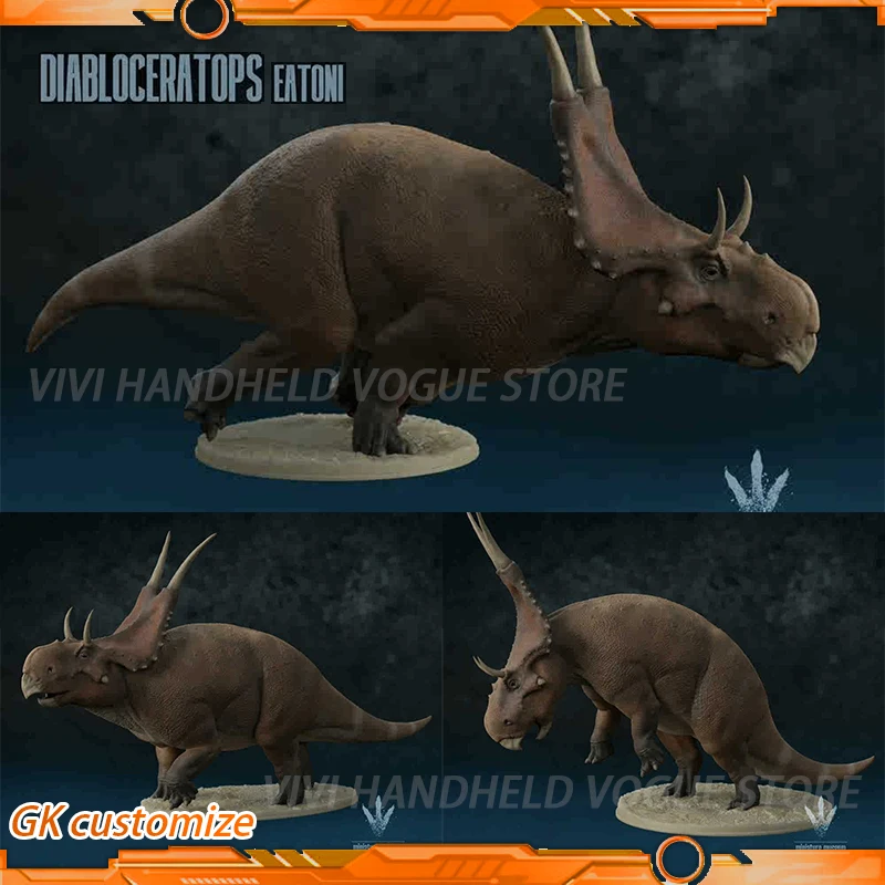 

1/35 9.5cm Diabloceratops Model Toy Ancient Extinct Life Dinosaur Model Gk Customize Ceratopsidae Triceratops