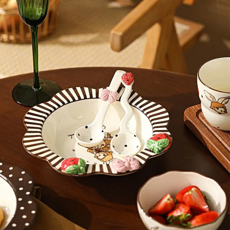 Керамическая посуда с кроликом итальянская тарелка чаша комбинация чашек