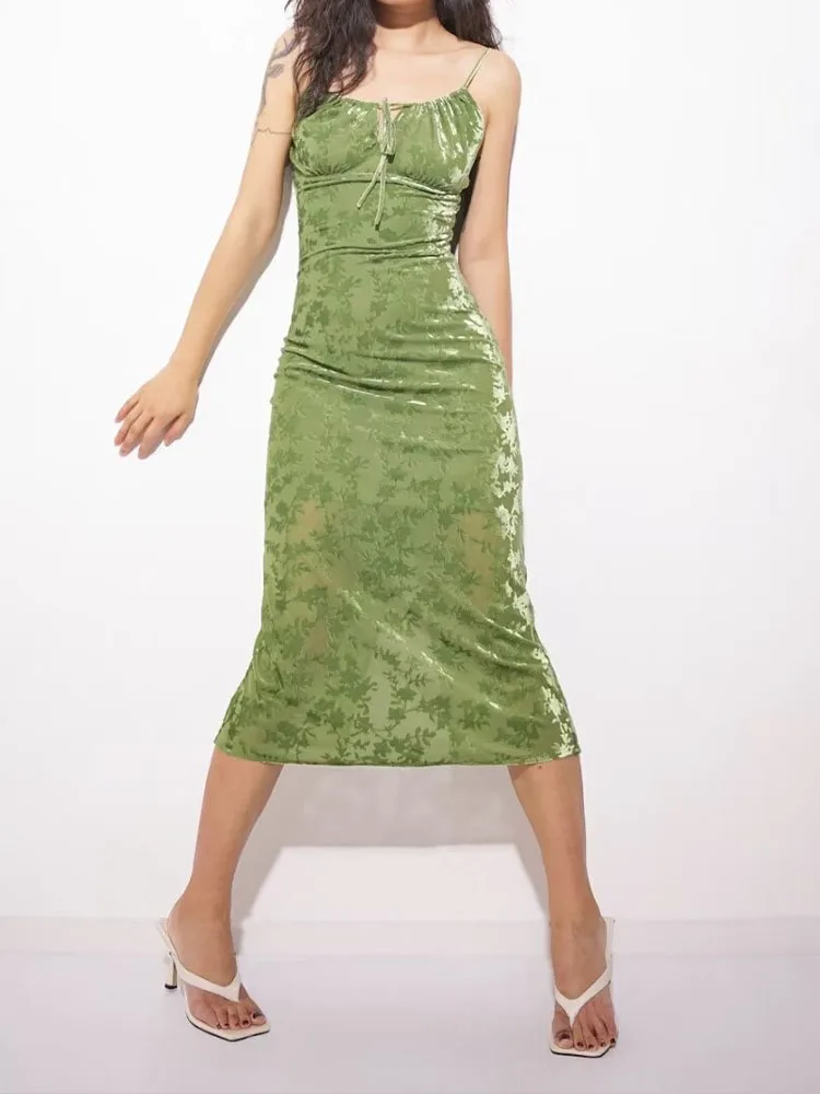 Новинка 2024 французское ретро платье из зеленого бархата в китайском ретро-стиле