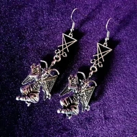 baphomet sigil of lucifer earrings baphomet earringsunisex jewelrypunk occult jewelry