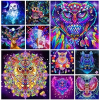 5d diamond painting owl bird full drill diy diamond embroidery colorful animal cat mosaic cross stitch rhinestone kit home decor