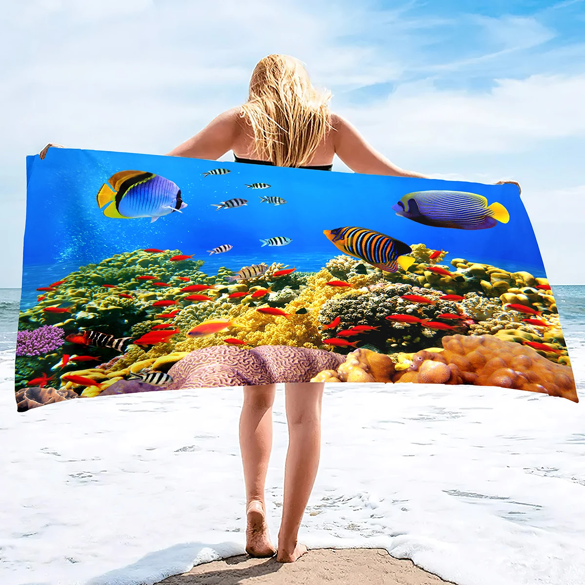 

Natural Scenery SeaWorld Quick Fast Dry Super Absorbent Oversized Lightweight Towel Super Sand Free Thick Microfiber Beach Towel