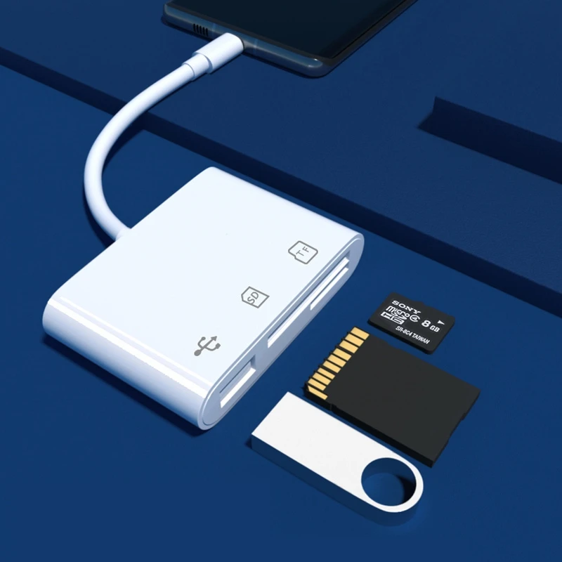 

USB Type C кардридер 3 в 1, OTG адаптер Micro USB, SD/TF кардридер для Macbook смартфона, кабель передачи данных, U-дисковый ридер