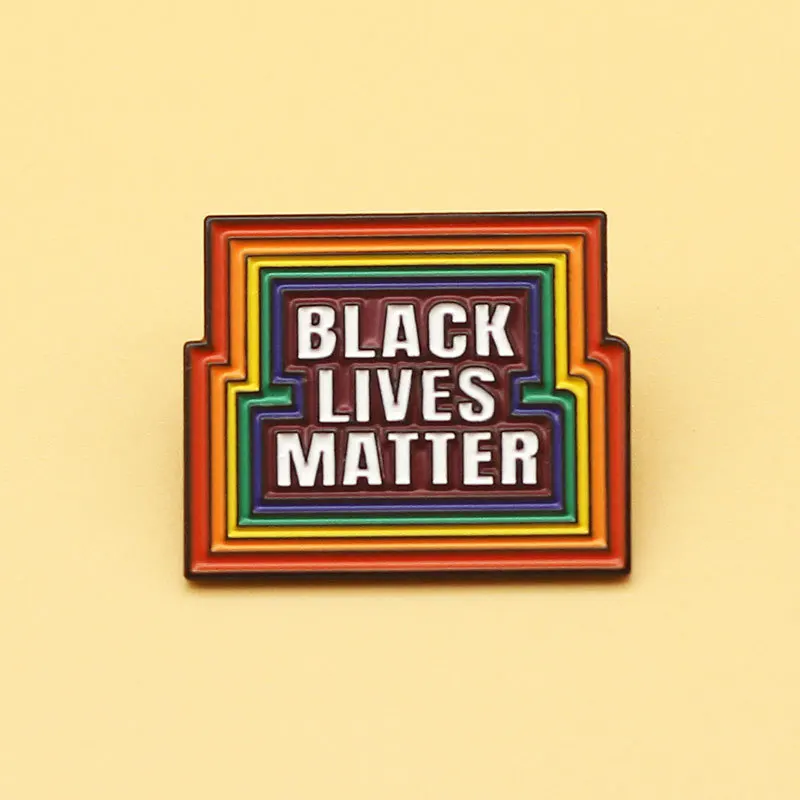 

SALeeee BLACK LIVES MATTER Brooch Creative American Metal Badge Rainbow Cartoon Pin Accessories