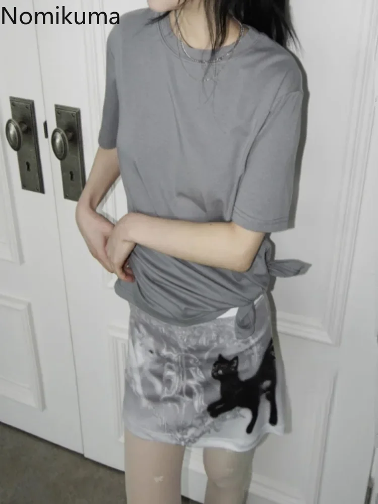 Женская облегающая юбка с принтом кошки повседневная мини-юбка в стиле панк