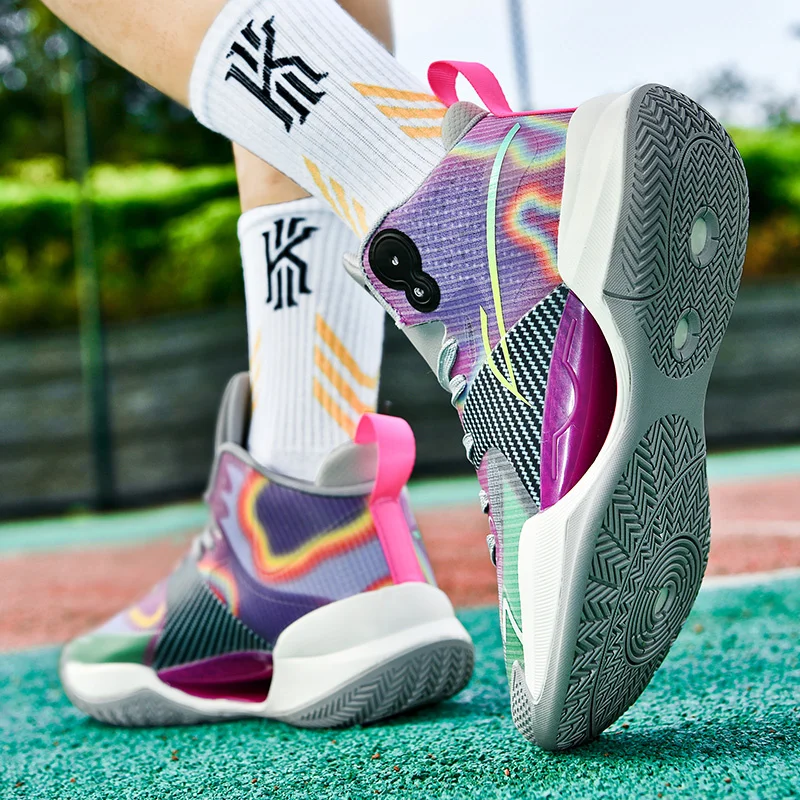 Fashion Rainbow Professional Men's Basketball Shoes Unisex High Top Women Sneakers Platform Men Trainers Shoes Basket Homme 2023