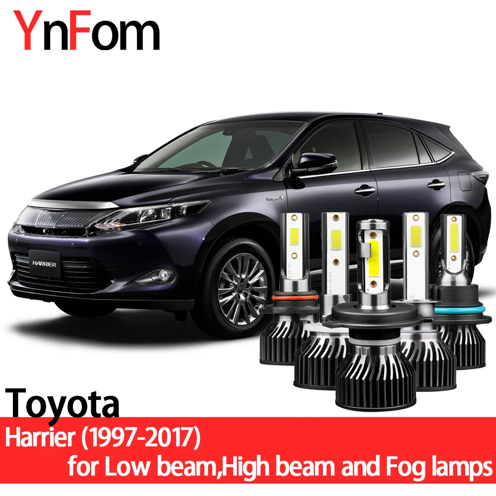 

YNFOM LED headlights kit for Toyota Harrier U10U30U60 1997-2017 Low beam,High beam,fog lamp,car accessories,car headlight bulbs