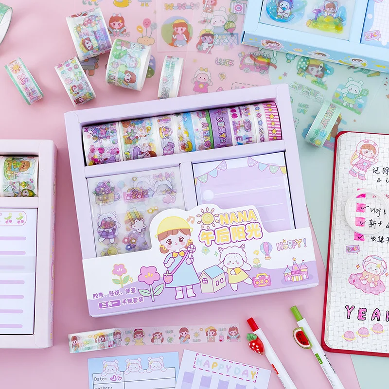 Washi tape kawaii japanese stationery stickers papeleria cinta washi paper MEMO PAD STICKI NOTE  book tabs  adesivos sticky tabs