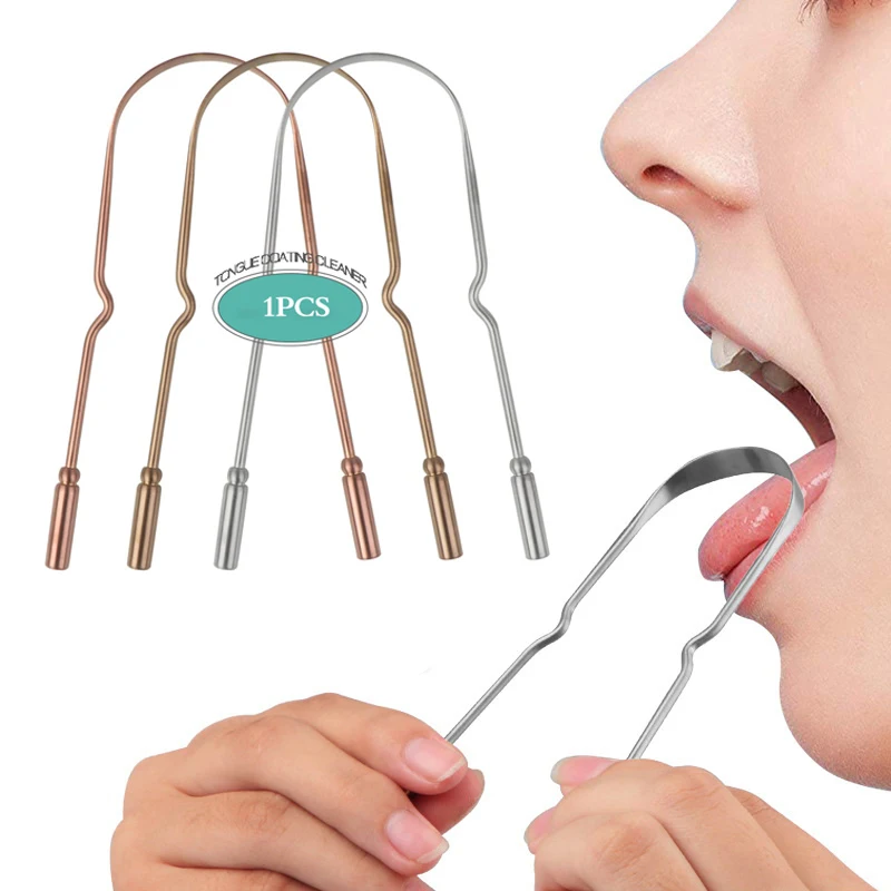 

Скребок для языка из нержавеющей стали, металлическая зубная щетка с чистящим покрытием для свежего дыхания, гигиена полости рта