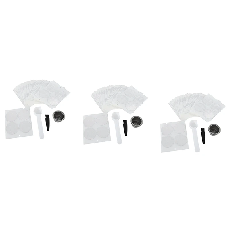 

3 Pods 300 Seals Stainless Steel Refillable Nespresso Coffee Capsule Reusable For Nespresso Machine Coffee Filter