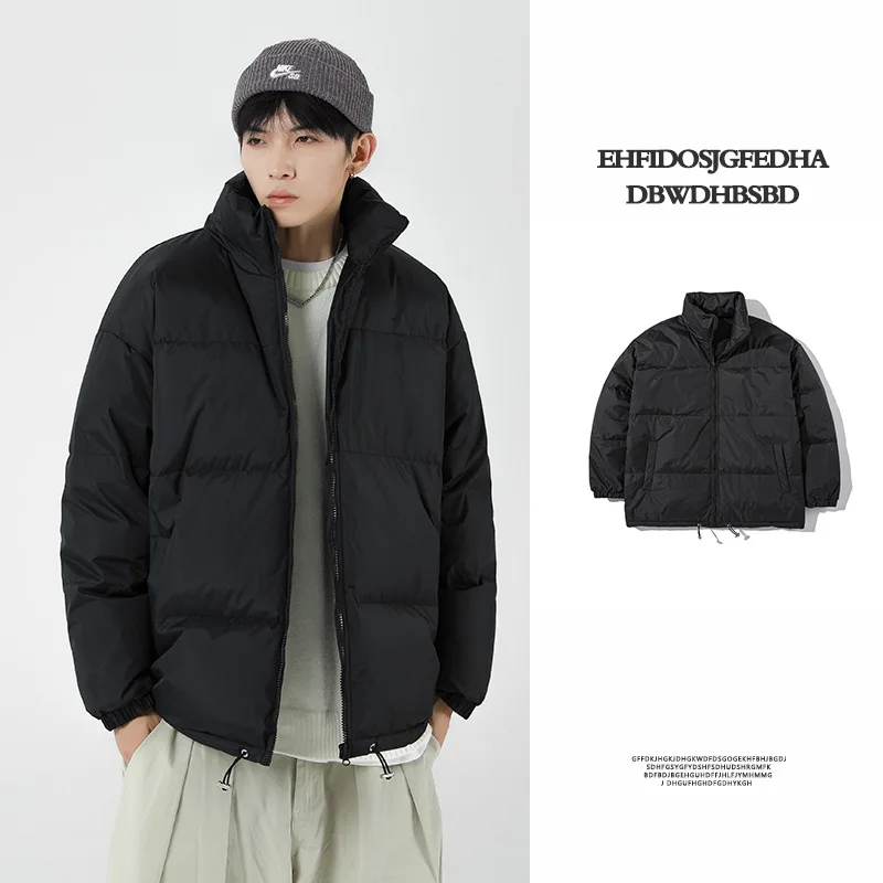 high quality! Couple's cotton jackets for men and women trend winter stand-up collar cold-proof solid color cotton jackets