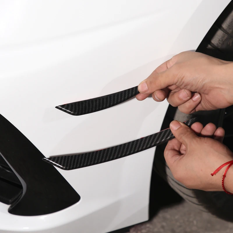 

Front Bumper Wind Knife Trim For Chevrolet Corvette C8 2020-2023 ABS Carbon Fiber Style Decoration Parts Exterior Accessories