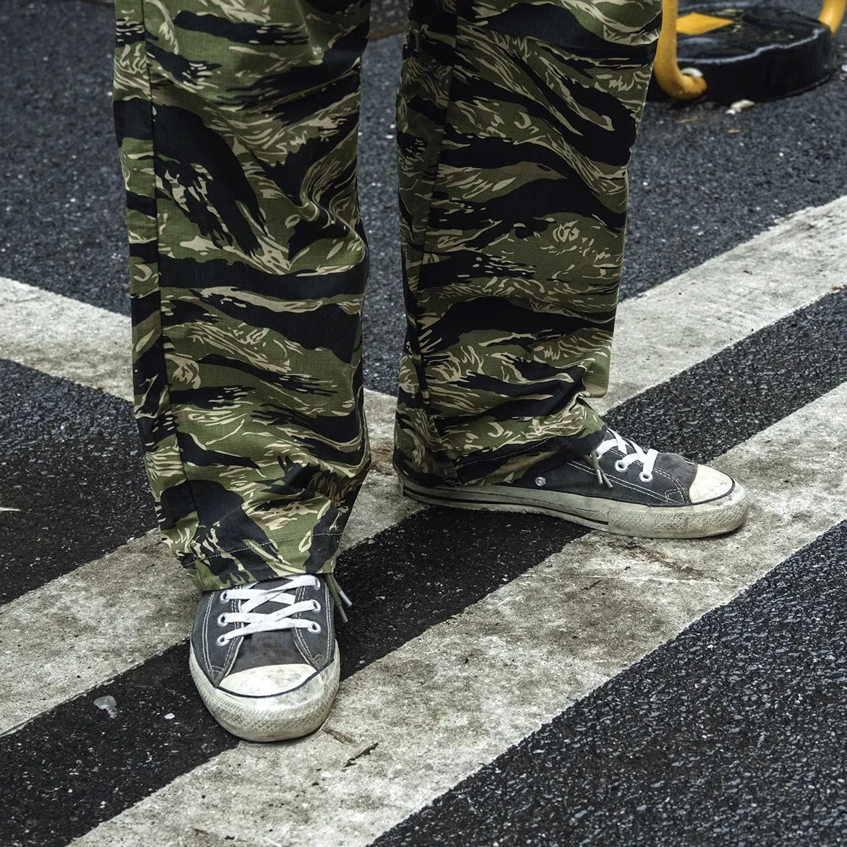 Фото Не в наличии камуфляжные брюки Ripstop Tiger Stripe с несколькими карманами, камуфляжные брюки-карго №3