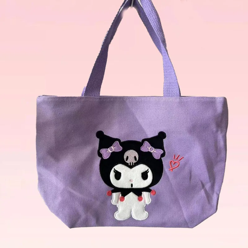 

Sanrio My Melody canvas handbag cartoon anime cute Zipper convenience bag mobile phone snacks Travel Outdoor Cosmetic Bag
