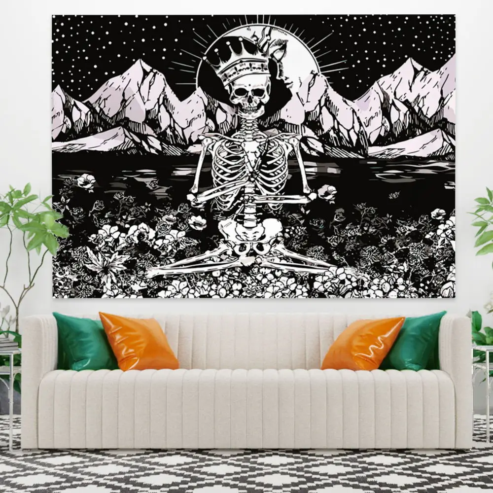 Настенный Ковер с изображением черепа короля висячего ранца черной Луны гор