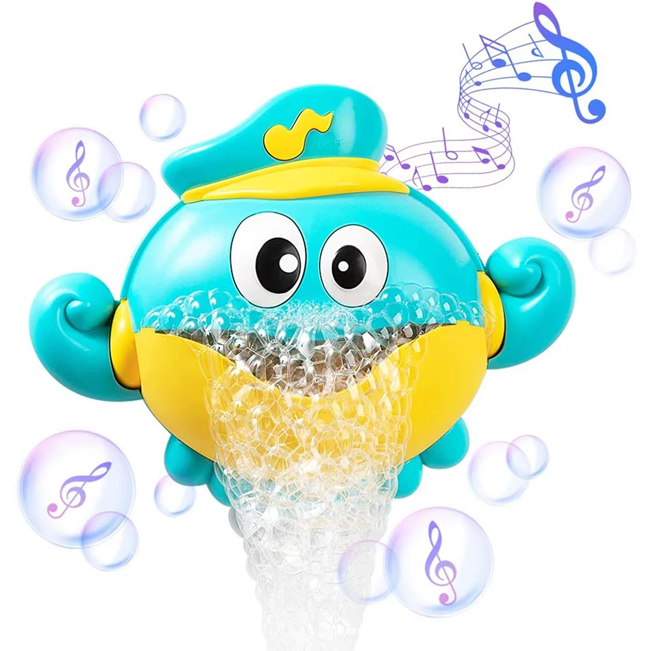 Baby Bath Toys Bubble Machine Crabs Frog Music Kids Bath Toy