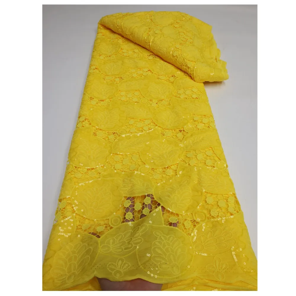 

NI.AI Embroidery Nigerian Sequins Net Lace 2022 High Quality African Tulle Mesh Guipure Cord Fabric For Dress For Wedding LY1041