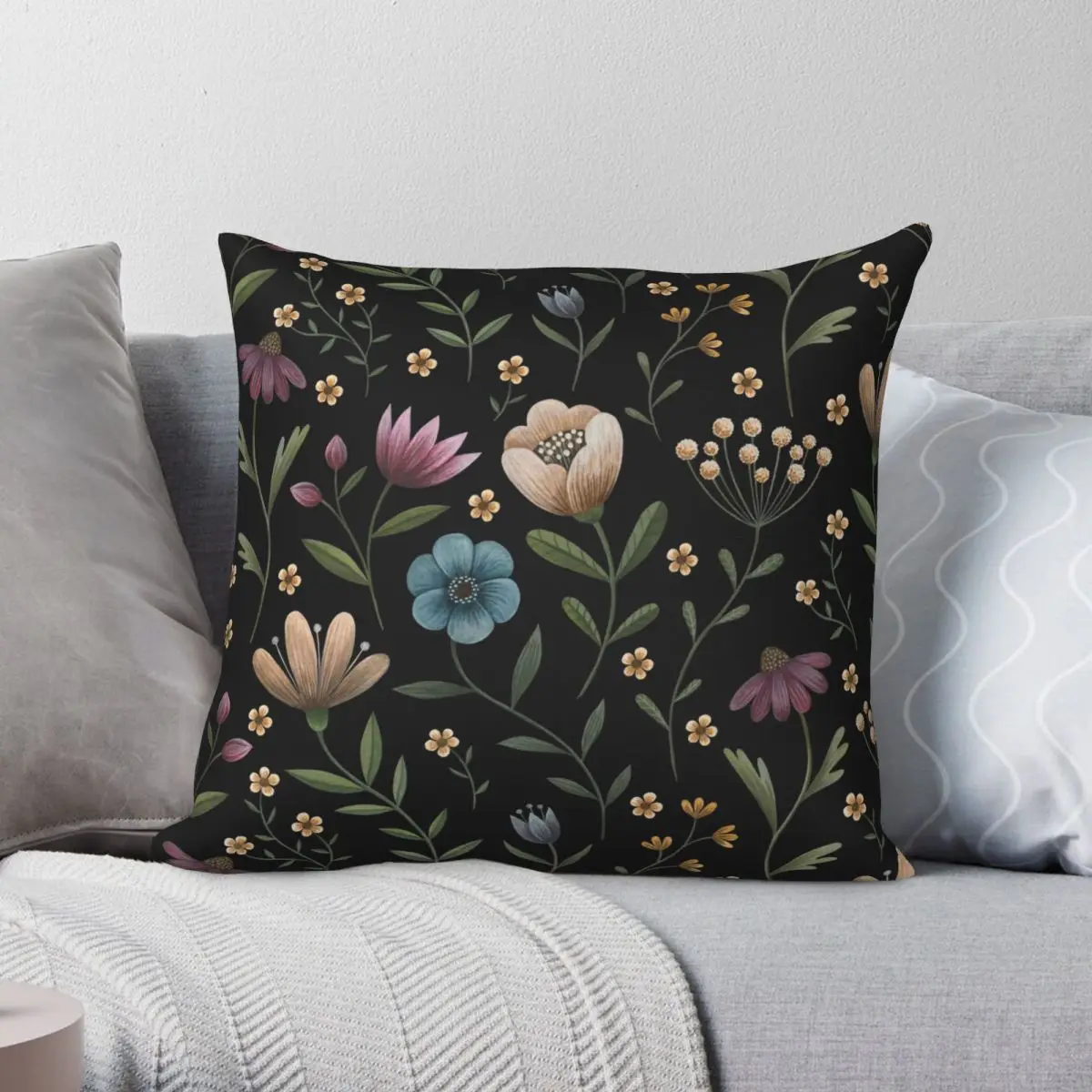 

Secret Garden Square Pillowcase Polyester Linen Velvet Pattern Zip Decor Pillow Case Sofa Seater Cushion Case 45x45