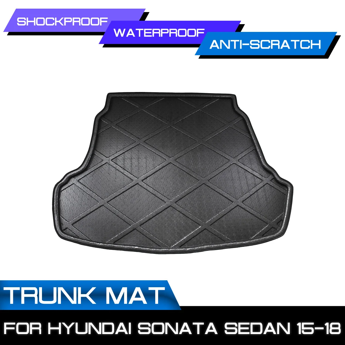 

Автомобильный напольный коврик, ковер для Hyundai Sonata Sedan 2015 2016 2017 2018, задний багажник, защита от грязи