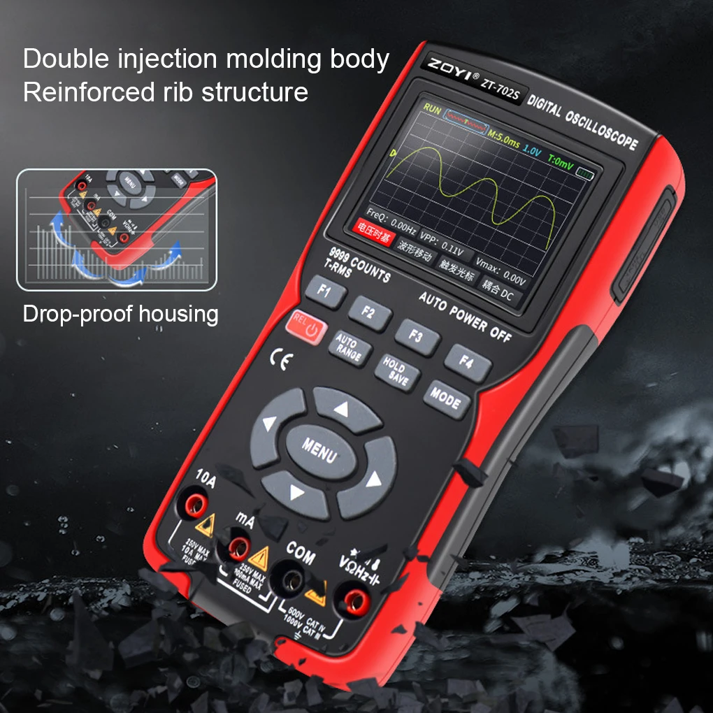 

Digital Oscilloscope 48M GS s Backlight 10MHz Rechargeable Multimeter