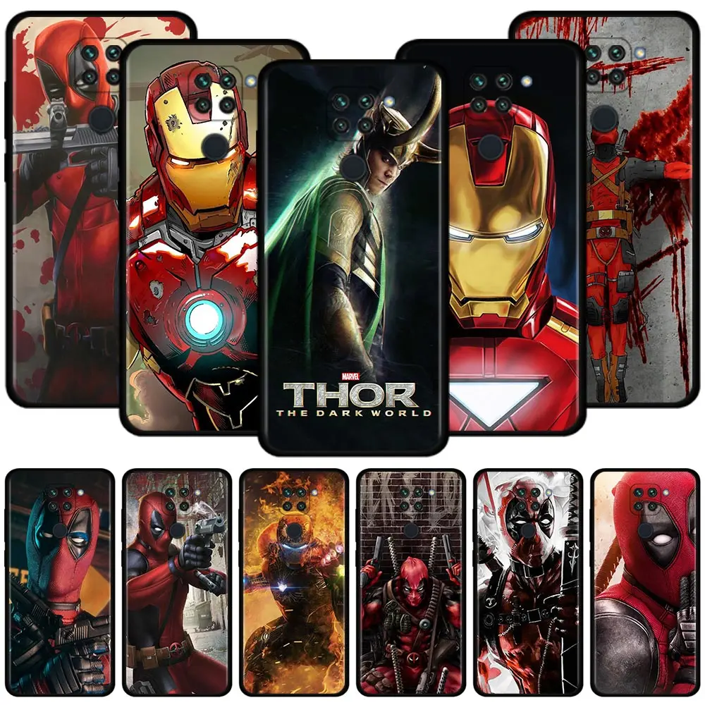 

Phone Case For Xiaomi Redmi K40 10C 10 9A 9C 9 K50 K40S Note 9S 9T 9 8T 11S 11T 11 10 8 Pro Cover Deadpool Iron Man Marvel