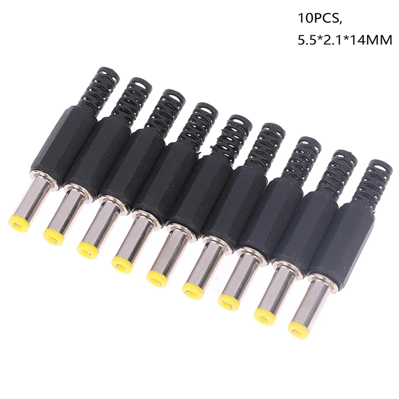 

10PCS/set DC Power Male Plug 5.5*2.1*14MM Adapter Connector Plug Welded DC Head