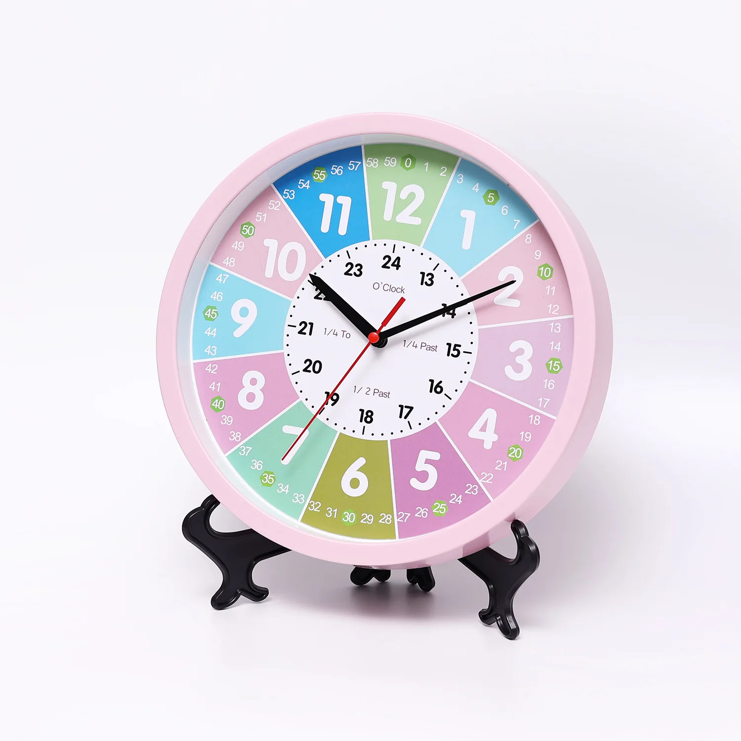 

Color Early Education Clock Children's Educational Learning Clock Mute Toy Teaching Wall Clock