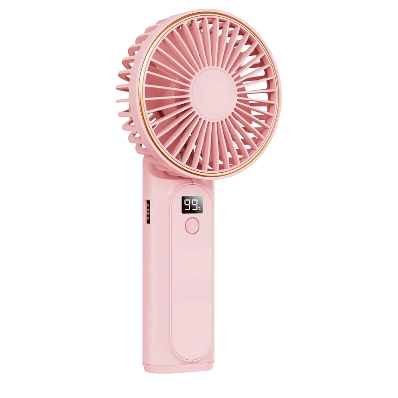 

Handheld Fan, 2400Mah Portable Fan Mini Handfan With Power Bank,6 Speeds Adjustable,Small Personal Fan, Foldable