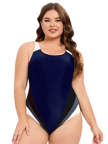 Женский слитный купальник с открытой спиной, в стиле пэчворк