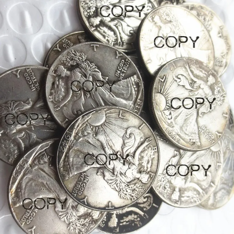 

US Mix Dates(1916-1947)PSD Walking Liberty Half Dollar Silver Plated Copy Coins