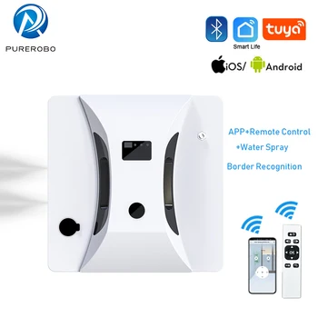 Purerobo W-S5 Robot Pembersih Vakum Jendela Pengisap Kuat 2800Pa Robot Pembersih Jendela Listrik dengan Semprotan Air Remote Control 1