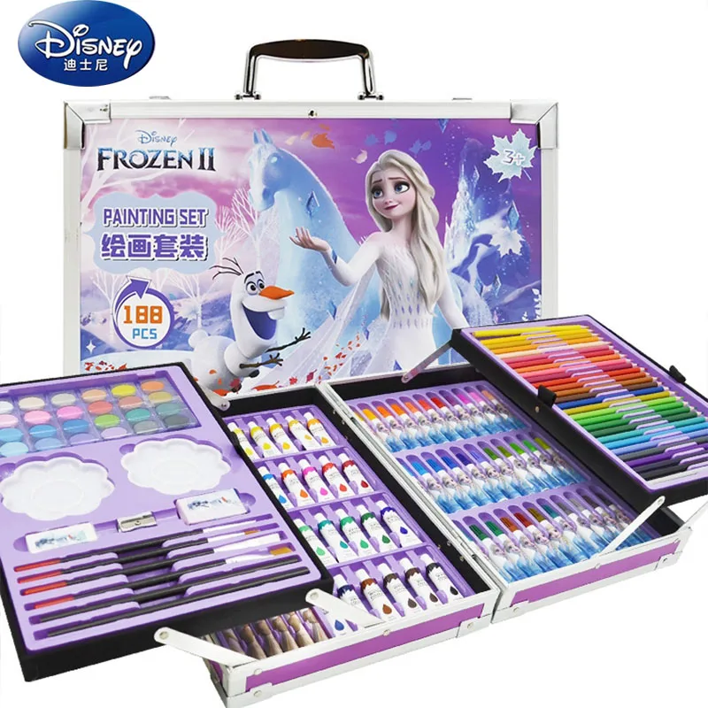 New Disney Frozen Drawing Set Watercolor Pen Painting Cartoon Drawing Toys Painting Tool Painting Stationery Gift Package Gift