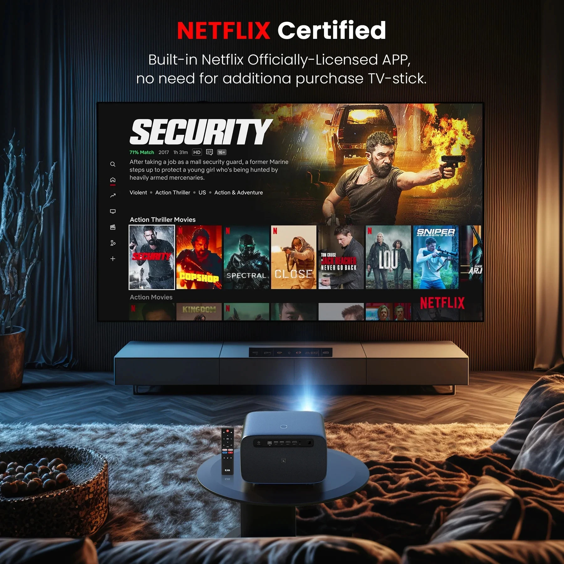 Глобальное приложение WuproOEM K2, домашний кинотеатр, поддержка 4K, умный проектор, встроенный динамик, 1000 ANSI люмен, автофокус, ЖК-проектор для игр (art.: 3920cfd5215fa) - 3920cfd5215fa