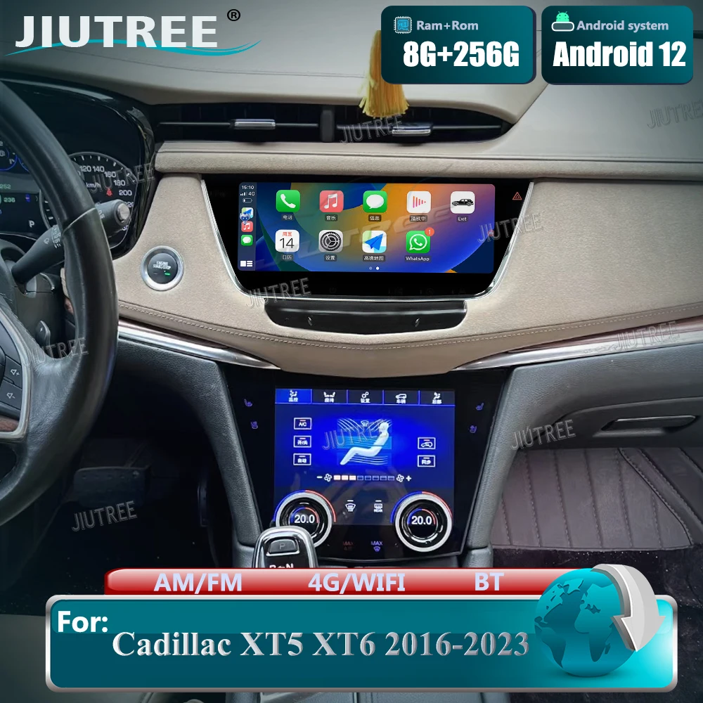 

Автомобильный радиоприемник 12 дюймов Qualcomm Android для Cadillac XT5 XT6 2016 2017 2018-2023, навигация, мультимедийный плеер для Carplay Auto GPS 4G WiFi