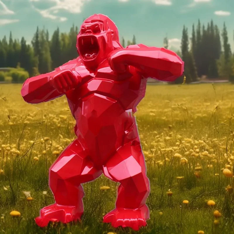 Открытый пейзаж большой бриллиант горилла детали для украшения пола FRP