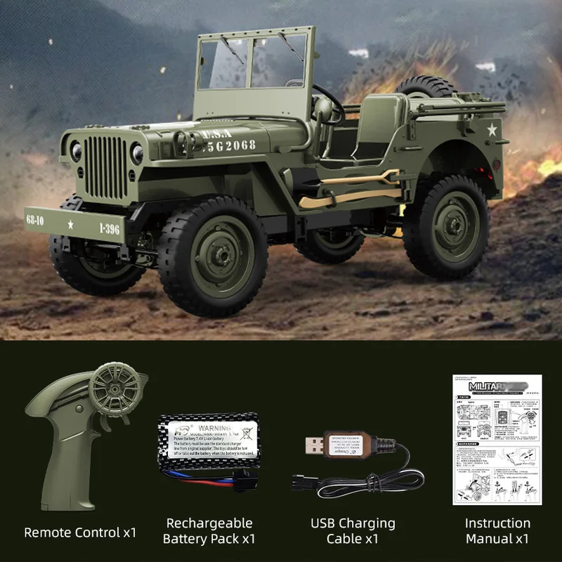 Jjrc Willys 2 4 г C8815 Радиоуправляемый автомобиль 1941 4wd Rtr Гусеничный скалолазание Весы