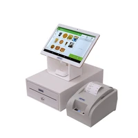 hspos android 10 inch tablet pos cash register 58mm thermal receipt printer and cash drawer for shop