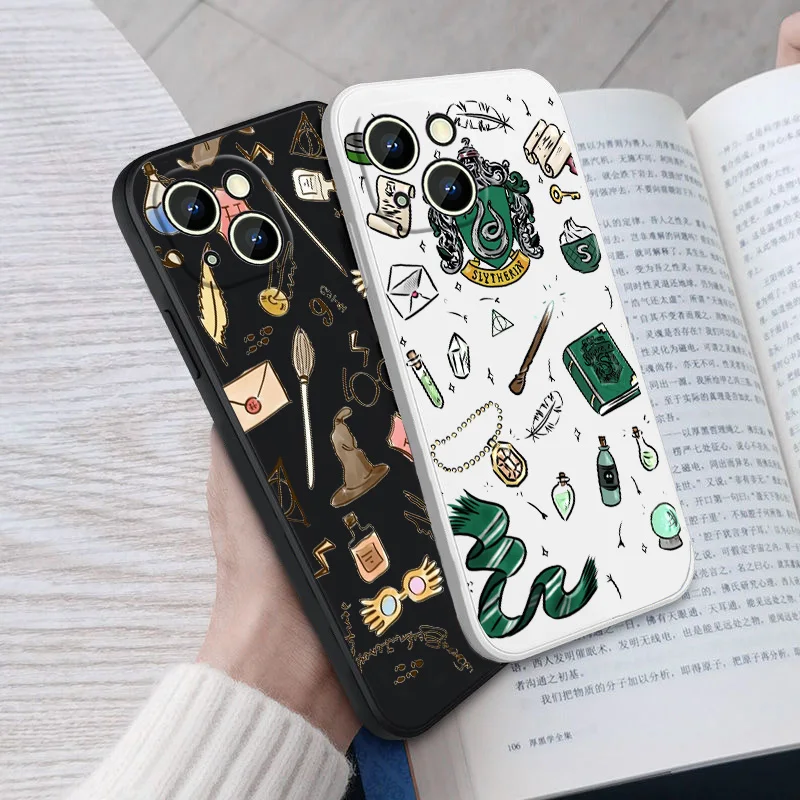 

P-potters Hagrid Cute Phone Case For iPhone 14 13 12 mini 11 Pro Max 8 7 Plus XR XS X Liquid Rope Funda Cover
