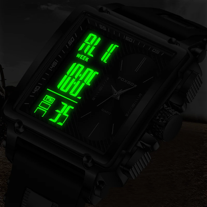 Часы наручные LIGE Мужские кварцевые модные цифровые деловые спортивные