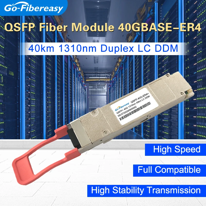 

Модуль приемопередатчика QSFP 40 ГБ 40 км, двойной LC 40GBASE-ER4 SMF 1310 нм DDM QSFP + ER4, волоконно-оптический модуль для Cisco/Huawei/Juniper