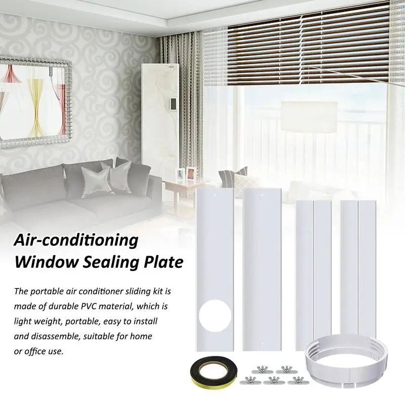 

Universal Air Conditioner Window Seal Plates Kit Adjustable AC Vent Hose Baffle Set Hose Baffle Set For Sliding Windows