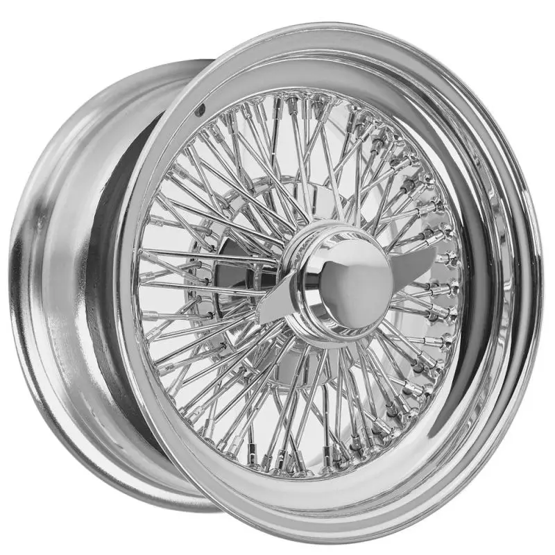 

15X7" WIRE WHEELS STANDARD 72-SPOKE CROSS LACE CHROME RIMS