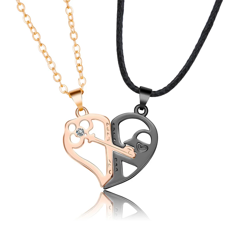 

2Pcs Cupid's Arrow Lovers Pendant Necklace Valentine's Day Jewelry Present Couple Party Gothic Necklaces Rebajas Y Envio Gratis