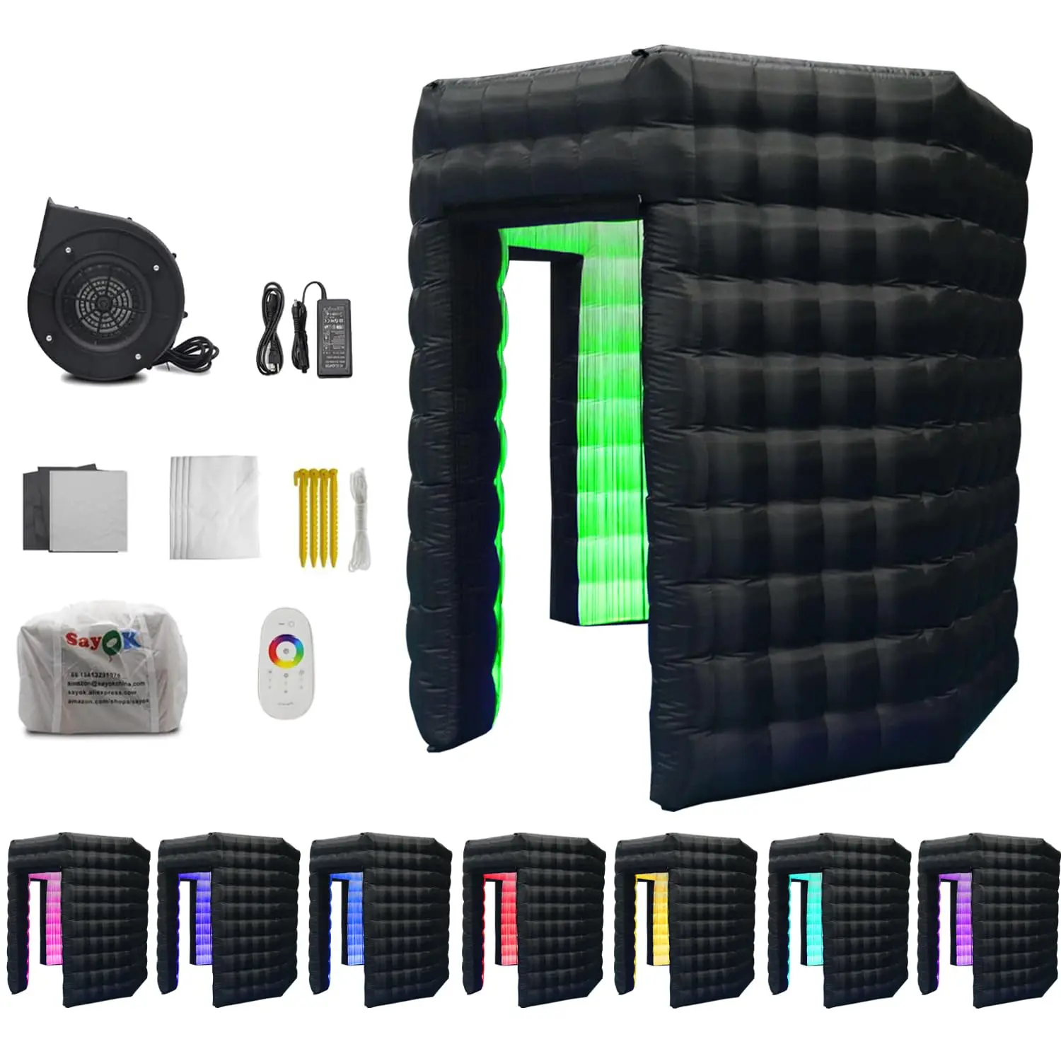 Надувная фотобудка 2 двери восьмиугольный надувной куб палатка для рекламы с