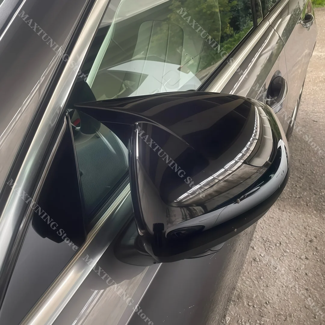 Фото Накладки на боковые зеркала заднего вида для Mercedes Benz CLA C118 180 200 250 AMG CLA 35 45 2019 2020 2021, глянцево-черные, для внешнего тюнинга. №4