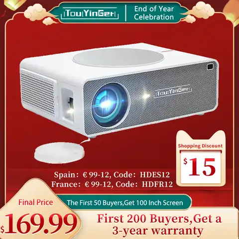 TouYinger Q10 проектор full hd 4K проектор для домашнего 9500 люмен, светодиодный проектор, проекторы с Bluetooth (Wi-Fi, Android 9,0)домашний кинотеатр(версия обнов...