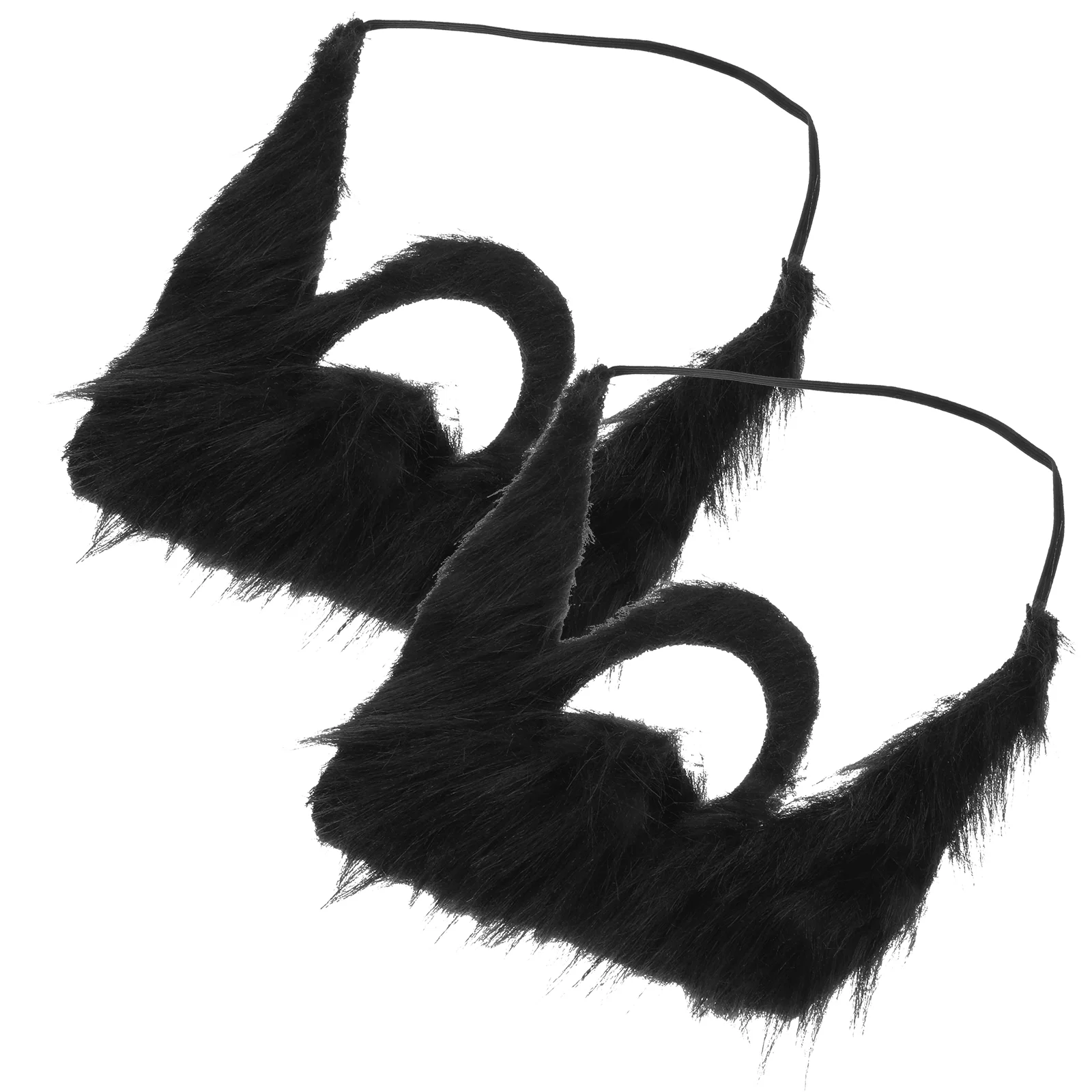 

2 Pcs Whiskers Fake Mustach False Beard Men Decorate Party Costume Props Halloween Flannel Mustache Kids Noire