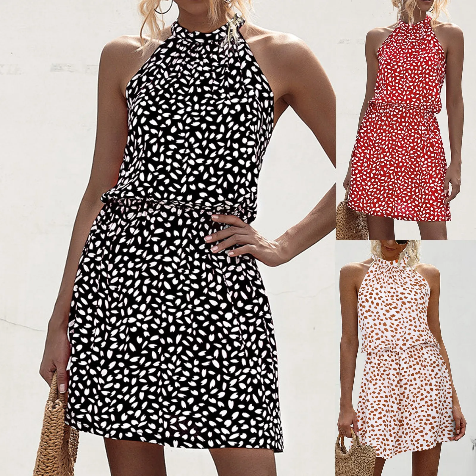 

Женское короткое платье с коротким вырезом и коротким рукавом