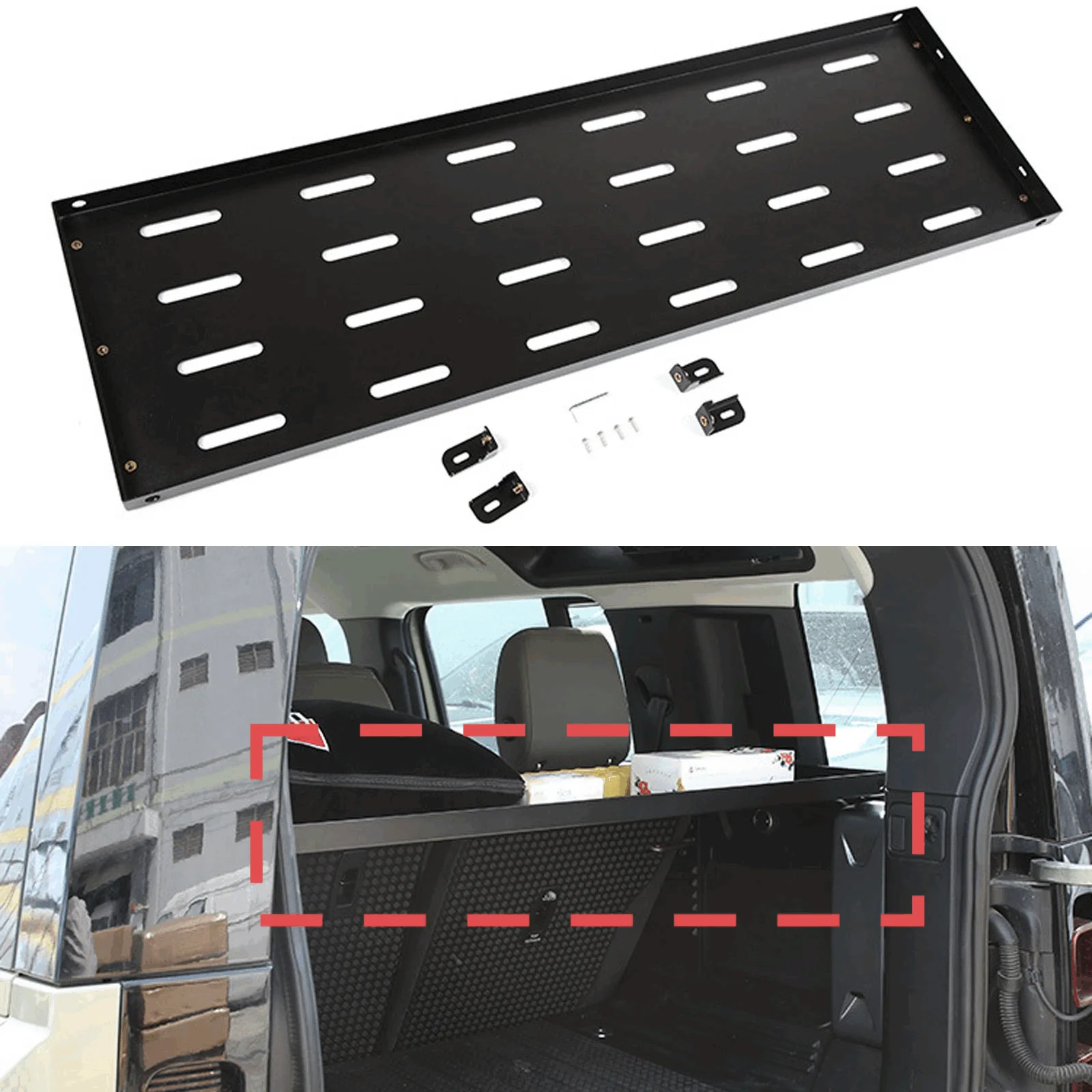 Для Land Rover Defender 110 2020-2024 черная алюминиевая многослойная стойка для багажника